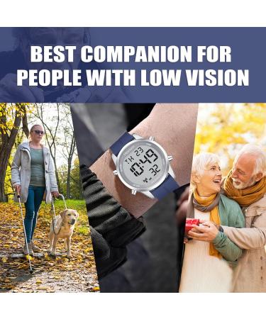 Hearkent Atomic Digital Talking Watch - British English Speaking, Radio-controlled, Big Numbers, Nylon Black - Ideal for Elderly and Visually Impaired - Buy Online on GoSupps.com