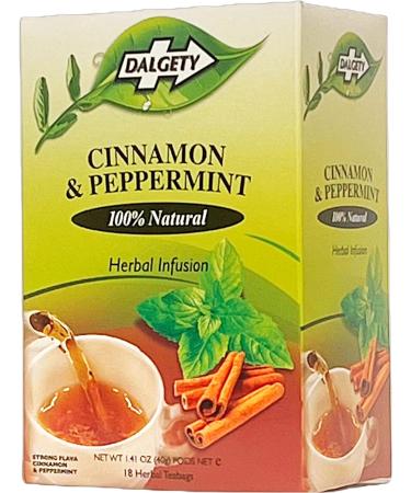 Dalgety Cinnamon and Peppermint Herbal Infusion 6x40g Cartons (6 Pack) 100% Natural Caffeine Free Tea (Total 108 Teabags) Delicious and Packed with Unique Health Benefits - Buy Online on GoSupps.com