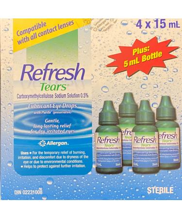 Refresh Tears Lubricant eye drops 4x15 ml, 1x5 ml