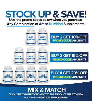 5-HTP 200mg with Calcium for Mood & Sleep | 120 Capsules | High Purity - Arazo Nutrition - Buy Online on GoSupps.com