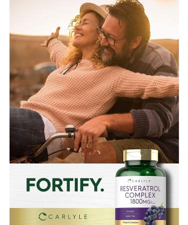 Carlyle Resveratrol 1800mg Supplement | 180 Capsules | Non-GMO & Gluten Free | Potent Complex - Buy Online on GoSupps.com