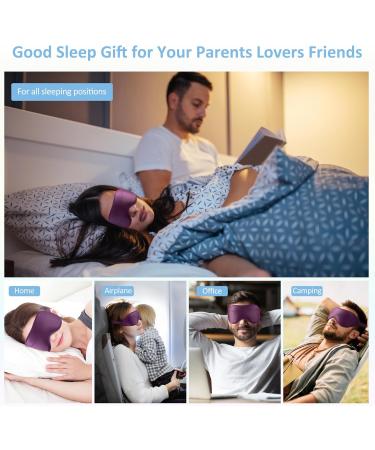 Buy 3D Comfort Sleep Mask for Men & Women - Adjustable Lightweight Eye Mask with Earplugs - Perfect Travel Accessory in Purple - Buy Online on GoSupps.com