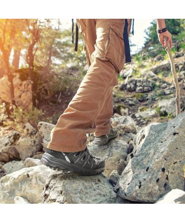 NORTIV 8 Men's Waterproof Hiking Boots - Size 12 Grey | Ankle High Outdoor Trekking Footwear - Buy Online on GoSupps.com