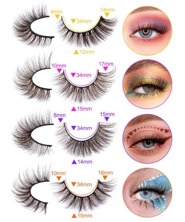 Newcally Brown Cat Eye Colored False Eyelashes - 20 Pairs 3D Wispy Faux Mink Pack, 4 Styles for Fluffy Natural Look - Buy Online on GoSupps.com