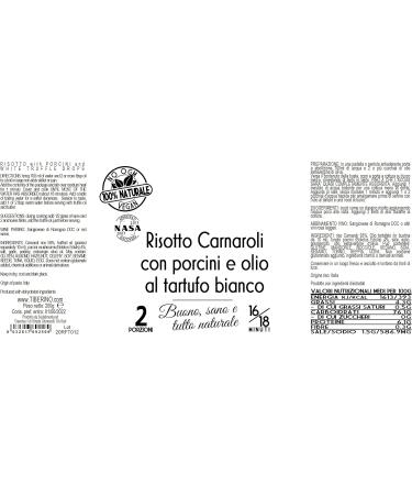  Tiberino Tiberino Risotto Carnaroli with Mushrooms and Tartned Oil 200 g - Buy Online on GoSupps.com