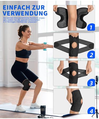 Prowaves Knee Brace for Men & Women - Adjustable Patella Support with Side Stabilizers for Meniscus Tears Knee Pain & Arthritis Recovery - XXXL Black - Buy Online on GoSupps.com