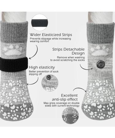 Expawlorian Non-Slip Dog Socks - Soft Breathable Paw Protection for All Dogs | Adjustable Straps & Traction Control | Gray XS (4 Count) - Buy Online on GoSupps.com