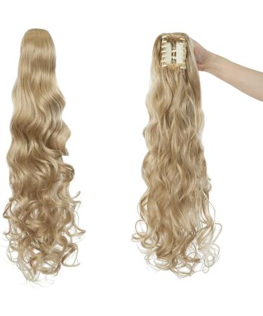 Long Curly Clip-In Claw Hair Extension 24 Ombre Synthetic Hairpiece - Ash Blonde - Buy Online on GoSupps.com