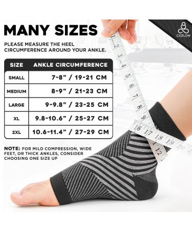 XXL Black Pattern Ankle Compression Socks - 20-30 mmHg Support Sleeve for Foot Pain Relief Plantar Fasciitis & Achilles Tendonitis - Buy Online on GoSupps.com