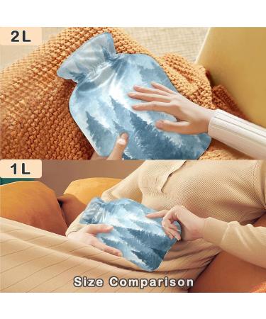 NAANLE Hot Water Bottle with Cover - Watercolor Forest Design | 1L Heat & Cold Therapy for Back Pain Relief Hand & Feet Warmer - Buy Online on GoSupps.com