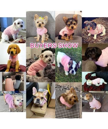 CHBORCHICEN Small Dog Sweater - Knitted Pet Cat Sweatshirt, Warm Winter Clothes for Kitten & Puppy (Medium Pink) - Buy Online on GoSupps.com