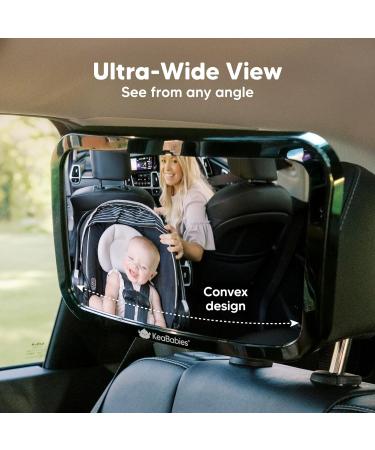 Baby Car Mirror - Wide Shatterproof Safety Infant Mirror for Rear Facing Car Seat - Sleek Black Design - Buy Online on GoSupps.com