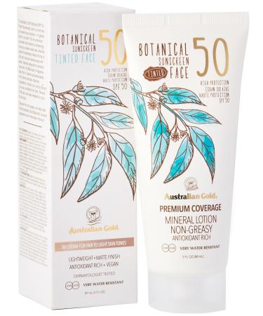 Australian Gold - Botanical Tinted Face Cream SPF 50 - Fair/Light 89 ml (Pack of 1) brown