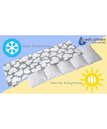 Medi Partners Cherry Core Pillow 60x20cm | 800g 100% Cotton | 5 Chambers Eco-Friendly Heat & Cold Therapy Pillow (Miki) - Buy Online on GoSupps.com