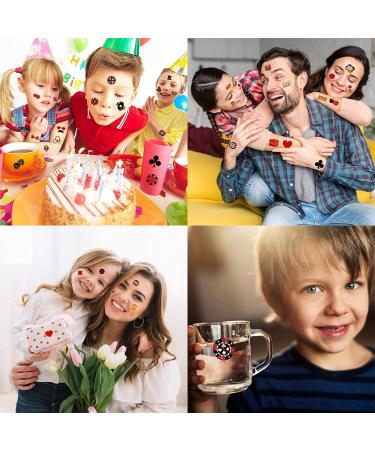 Casino Theme Temporary Tattoos - 8 Sheets 96 PCS Cute Tattoo Stickers for Kids Party Decor & Favors - Buy Online on GoSupps.com