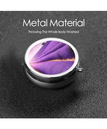 Buy Romantic Purple Lavender Mini Round Pill Box - 3 Compartment Travel Organizer for Home & Office - Buy Online on GoSupps.com