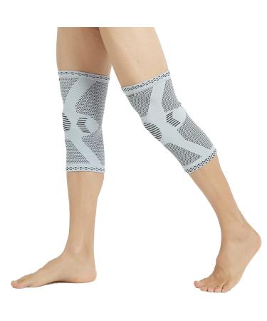 Neotech Care Bamboo Fiber Knee Support Sleeve Brace - Lightweight Elastic Breathable Fabric - Grey (Size S 1 Pair) - Buy Online on GoSupps.com