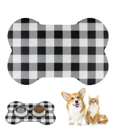 Panipup dog slide-free super absorbent matt for dog and cat 60x40 cm washbar dog bowl Futtern bowl underlay black and white Fressnapf Matte feed pad for cats and dogs C black & white 40 x 60 cm