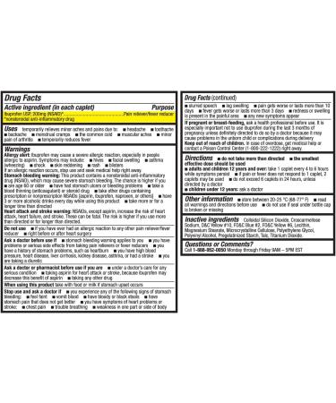 HealthA2Z Orange Ibuprofen 200mg | 500 Coated Caplets | Pain Relief | Body Aches | Headache | Arthritis | Cramps | Back Pain | Fever Reducer | NSAID - Buy Online on GoSupps.com