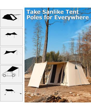 Adjustable Aluminum Tent Poles - 60 inches - Set of 2 - Black - Ideal for Camping Tarps - Buy Online on GoSupps.com