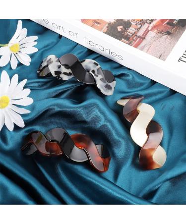 3-Piece Acrylic Hair Clips Set for Women - Retro Barrettes for Thick Hair - Buy Online on GoSupps.com