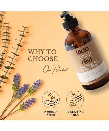 Lactosoapcillus Probiotic Hand Soap - Natural Vegan Patchouli Scent - Skin-Loving Essential Oils - 8 fl oz - Buy Online on GoSupps.com