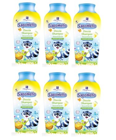Felce Azzurra 6 x Paglieri Saponello Delicato Shower Gel & Shampoo for Sensitive Children 250 ml