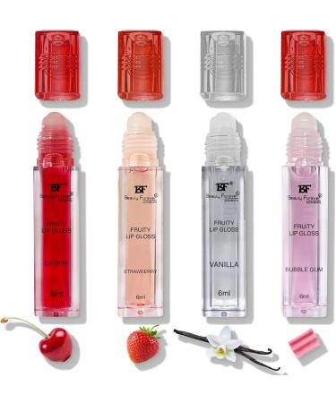 Beauty Forever Fruity Roll on Lip Gloss Moisturising & Hydrating Available in 4 Flavours 6ml (Bubble Gum) - Buy Online on GoSupps.com