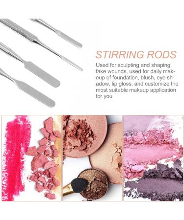 Hohopeti 4 pi ces Lot de B tonnets Manucure Acier Inoxydable Double T te pour M lange Cosm tiques Spatules Multifonctions pour Maquillage et Nail Art - Buy Online on GoSupps.com