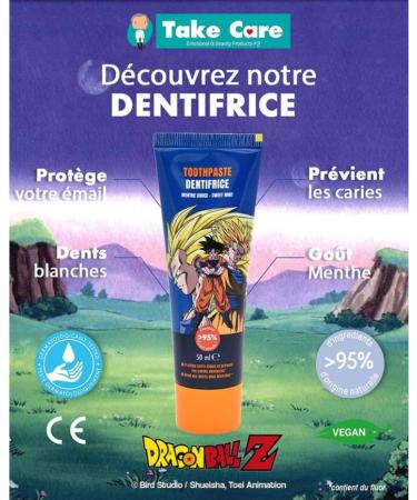 Children's Toothpaste - Cute Mint Flavor 50ml | Dragon Ball Z Whitening Formula | Fresh Breath & Healthy Teeth - Buy Online on GoSupps.com