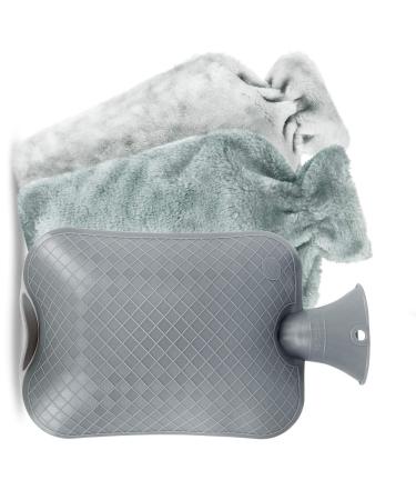 Generic hot water bottle with cover 2l heat bottle removable and washable super soft luxury plush cover cashmere soft fluffy hot water bottle bed bottle (thick)