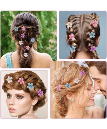 cobee 16PCS Flower Hair Clips Crystal Rhinestone Petal Hair Clip Small Hair Clips Mini Hair Claw Clips Fashion Hair Accessories for Women Girls Birthday and Wedding Party(Blue Beige Pink Purple) - Buy Online on GoSupps.com