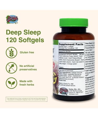 Herbs Etc. Deep Sleep Softgels - Herbal Sleep Support Supplement - Rest & Calming Support with Passionflower Chamomile & Lemon Balm - 120 Softgels (120 Servings) - 2 Pack 120 Count (Pack of 2) - Buy Online on GoSupps.com
