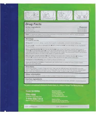 Thera|Care Targeted Pain Relief Medicated Patch | Neck Shoulder & Back Relief | 6-Count Topical Analgesic with Camphor Menthol & Methyl Salicylate - Buy Online on GoSupps.com
