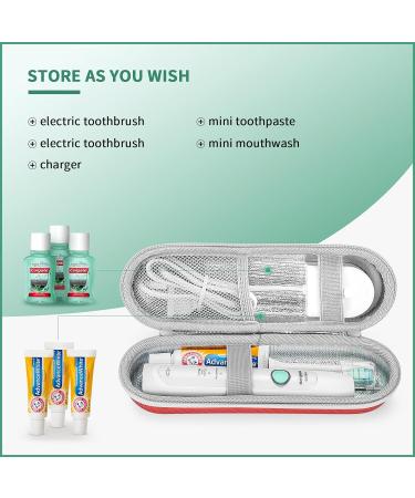 Case for Braun Oral B Smart Series 4/5 4500/4000W Pro 2 2500/Fairywill Sonic/Philips Sonicare Electric Toothbrush with Accessories Storage Portable Hard Case Travel Protective Cover(Coral red) - Buy Online on GoSupps.com