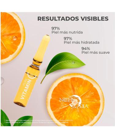  Noche Y Dia Pure Vitamin Vitamin C Serum Ampoules Face Serum Concentrated Illuminating Antioxidant Vitamin C and Vitamin D. Regenerating Firming and Anti-Wrinkle Serum. Night and Day Brand. 12 ampoules x 2 - Buy Online on GoSupps.com