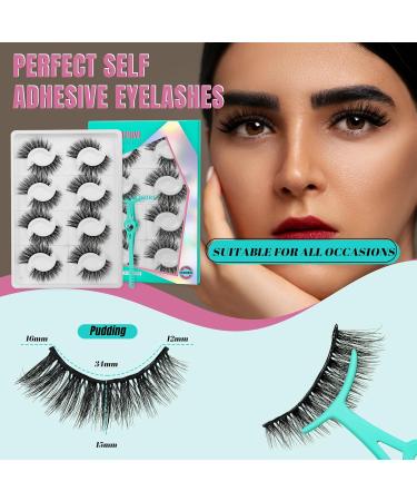 Self Adhesive Eyelashes No Glue Needed Lash Clusters 8 Pairs Reusable Adhesive Eyelashes Waterproof Wispy Lashes with Tweezer for Lash Extension at Home by AMZGlRL(Pudding D-mix 12-17mm) D-Mix 12-17mm 8Pairs|Pudding|12-17mm - Buy Online on GoSupps.com