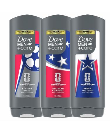 DOVE MEN + CARE - Limited Edition FIFA Body & Face Wash For Men Mixed Pack for Hydrated & Soft Skin 3 Count