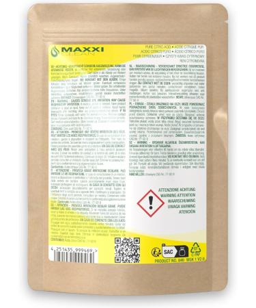 Maxxi Clean 900g Citric Acid Powder - Food Quality | Made in Germany | Home Remedies for Kitchen Household & Cosmetics | 100% Pure Citric Acid - Buy Online on GoSupps.com