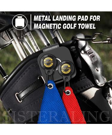 Metal Landing Pads for Magnetic Golf Towel & Accessories - Quick Access & Organized Storage - Golfers Gift - Patent Pending (Black) - Buy Online on GoSupps.com