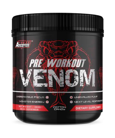 Pre Workout Venom 'Cotton Candy' - The No1 Pump Pre Workout Supplement by Freak Athletics - Elite Level Pre Workout Supplement - Pre Workout Powder Made in The UK - Available in Cotton Candy