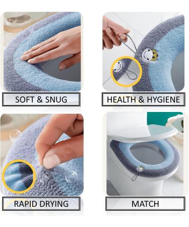 4 Pack Cotton Toilet Seat Cover Warmers - Thick & Washable for Universal Fit on Elongated, Round, and Oblong Toilets - Buy Online on GoSupps.com