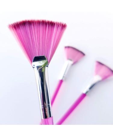 Fanta Sea Cosmetics Translucent Facial Mask Fan Brush Set - Pink Handle (Pack of 3) - Buy Online on GoSupps.com