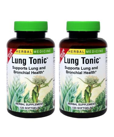 Herbs Etc. Lung Tonic - Lung Supplement for Bronchial Support - Healthy Breathing Support with Mullein Horehound & Grindelia - 120 Softgels - 2 Pack 120 Count (Pack of 2)