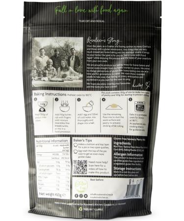 Gluten Free Shortcrust Pastry Mix by CRUST - Easy-To-Use Baking Mix for Savoury Quiches Sausage Rolls & Meat Pies fresh from the Oven - Gluten Free Pie Crust - 450g - Makes 2 Large Quiches or Pies - Buy Online on GoSupps.com