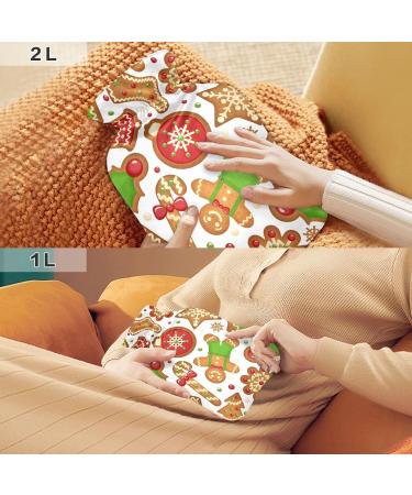 Christmas Biscuits Hot Water Bottle with Cover | 1L Heat Bags for Pain Relief & Therapy - Perfect for Heating & Cooling - Buy Online on GoSupps.com