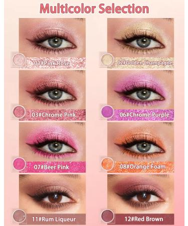  LYSdefeu Glitter Eyeshadow Palette Creamy Orange Eyeshadow and Gel Highlighter Highly Pigmented Long-Lasting and Waterproof Gel Eye Makeup Fine Texture Vegan Eye Makeup-08 - Buy Online on GoSupps.com