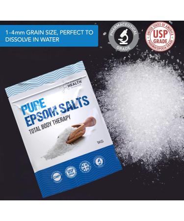 Epsom Salt Bath Soak | Pure Magnesium Sulphate Crystals (1 kg) - Buy Online on GoSupps.com