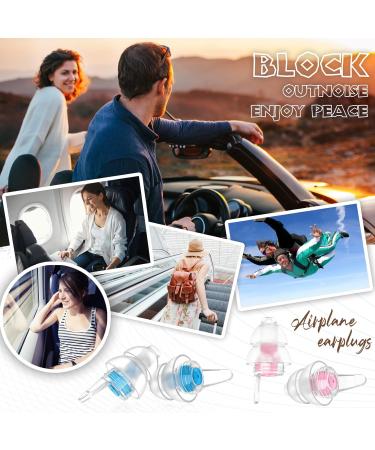 Buy Naiicute Aircraft Earplugs with Band - 2 Pairs Pain-Free Travel Earplugs for Adults & Kids 12+ 25dB Noise Insulation Reusable Blue & Pink - Buy Online on GoSupps.com