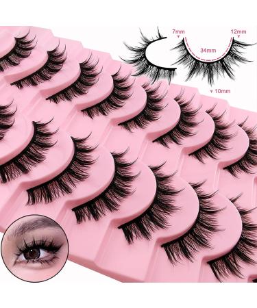 10 Pairs Manga False Eyelashes | Natural Anime Look | 15mm Short Spiky Wispy Faux Mink Lashes for Cosplay - Buy Online on GoSupps.com